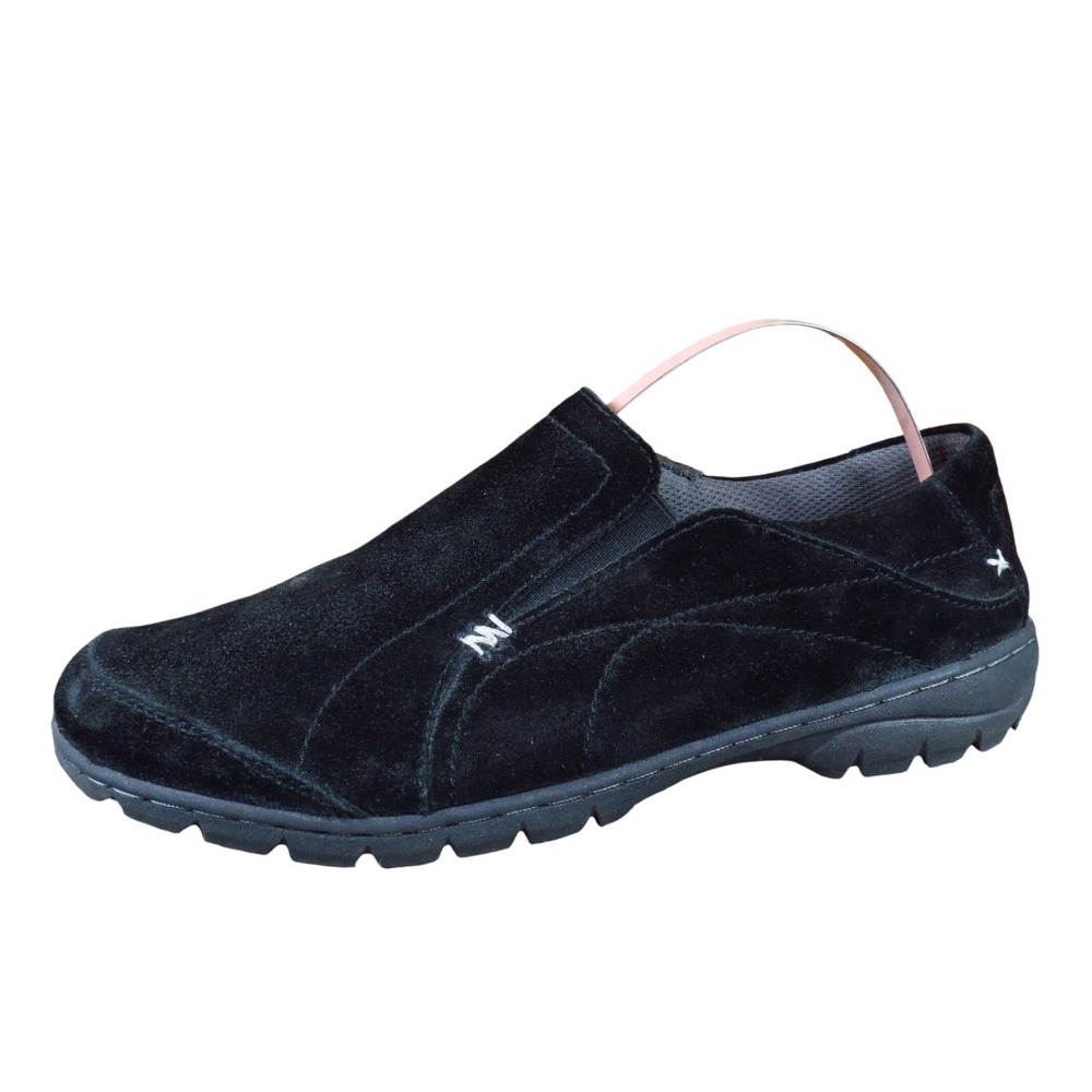 Natural Sport Halle Womens Slip On Shoes Size 7M Walking Travel Black Suede